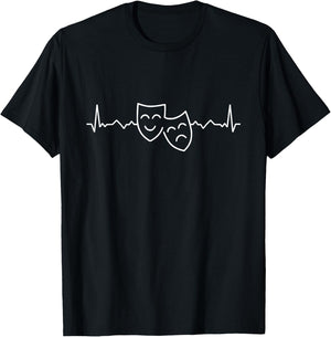 Heartbeat Theatre Drama Actor Musical Funny Thespian Gift T-Shirt - T-Shirt | Black