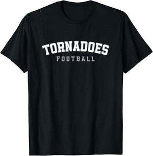 Tornadoes Richlands Vertical Arch Football HS T-Shirt - T-Shirt | Black