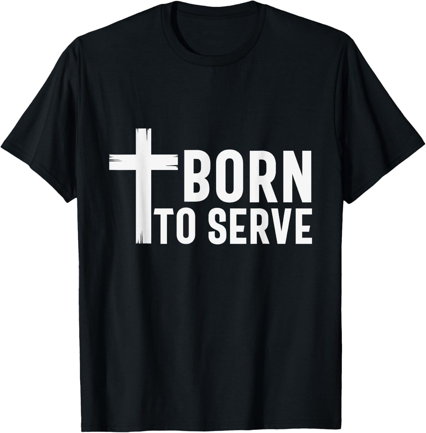 Retro Born To Serve Jesus My God Lord Savior Christian Faith T-Shirt - T-Shirt | Black