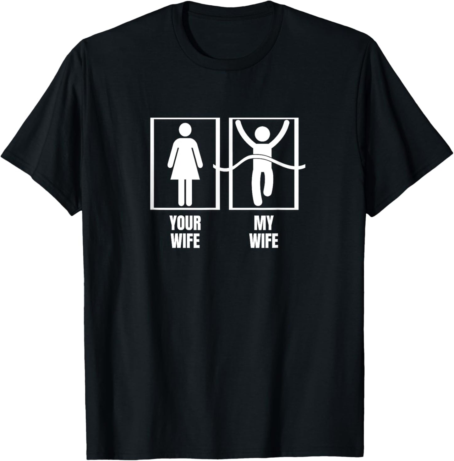Running Your Wife My Wife Proud Husband Marathon T-Shirt - T-Shirt | Black
