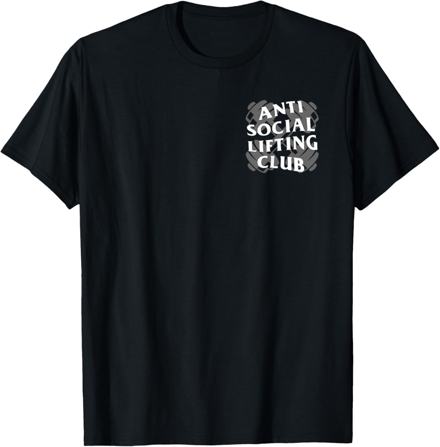 Anti Social Lifting Club: Dumbbells Crossed (Front + Back) T-Shirt - T-Shirt | Black