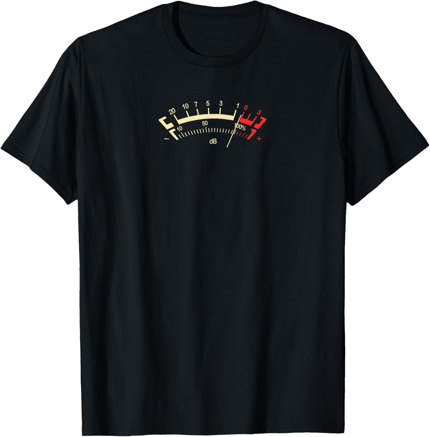 Retro dB Classic Analog Decibel Sound Power Meter Gauge Fun T-Shirt - T-Shirt | Black