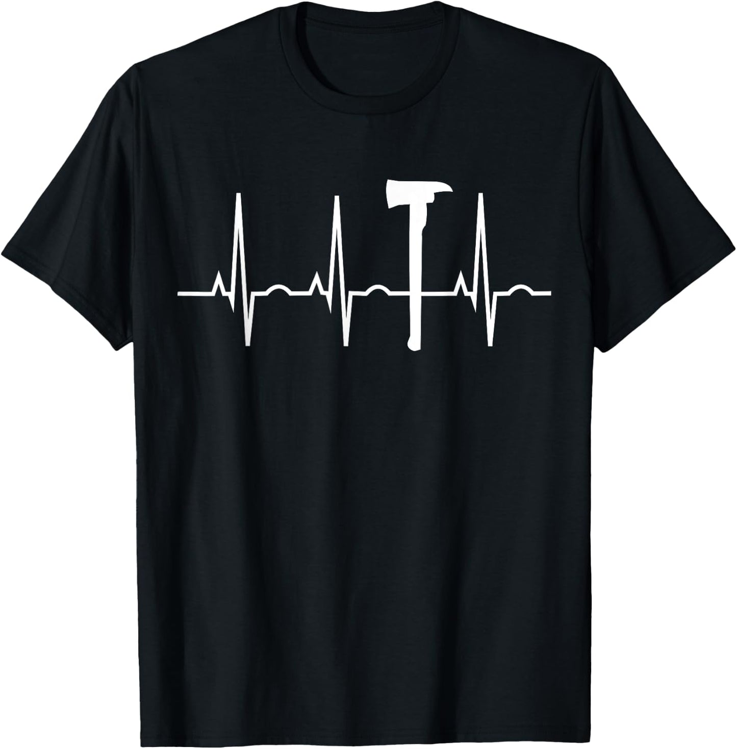 Wildland Firefighter Shirt - Pulaski Heartbeat Gift T-Shirt - T-Shirt | Black