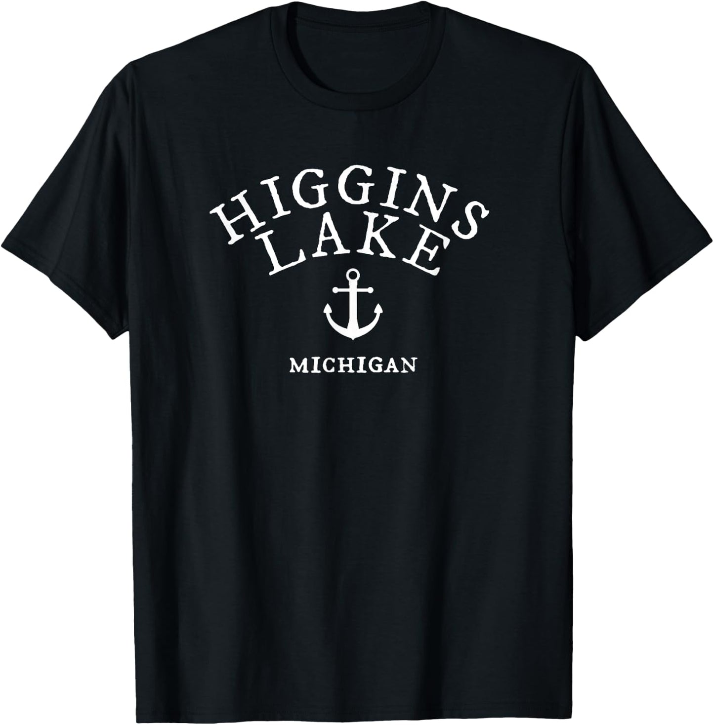 Higgins Lake Shirt, Michigan Lake Town T-Shirt - T-Shirt | Black