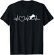 Motorcycle Heartbeat Design Women Funny Biker Riding T-Shirt - T-Shirt | Black