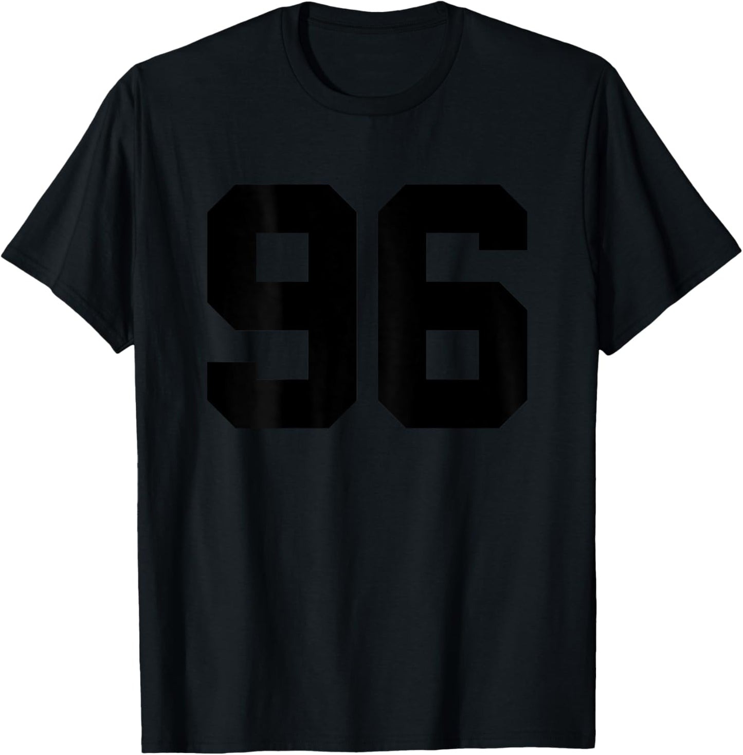 Number 96 (Prints on the Back) Cotton Team Jersey T-Shirt - T-Shirt | Black