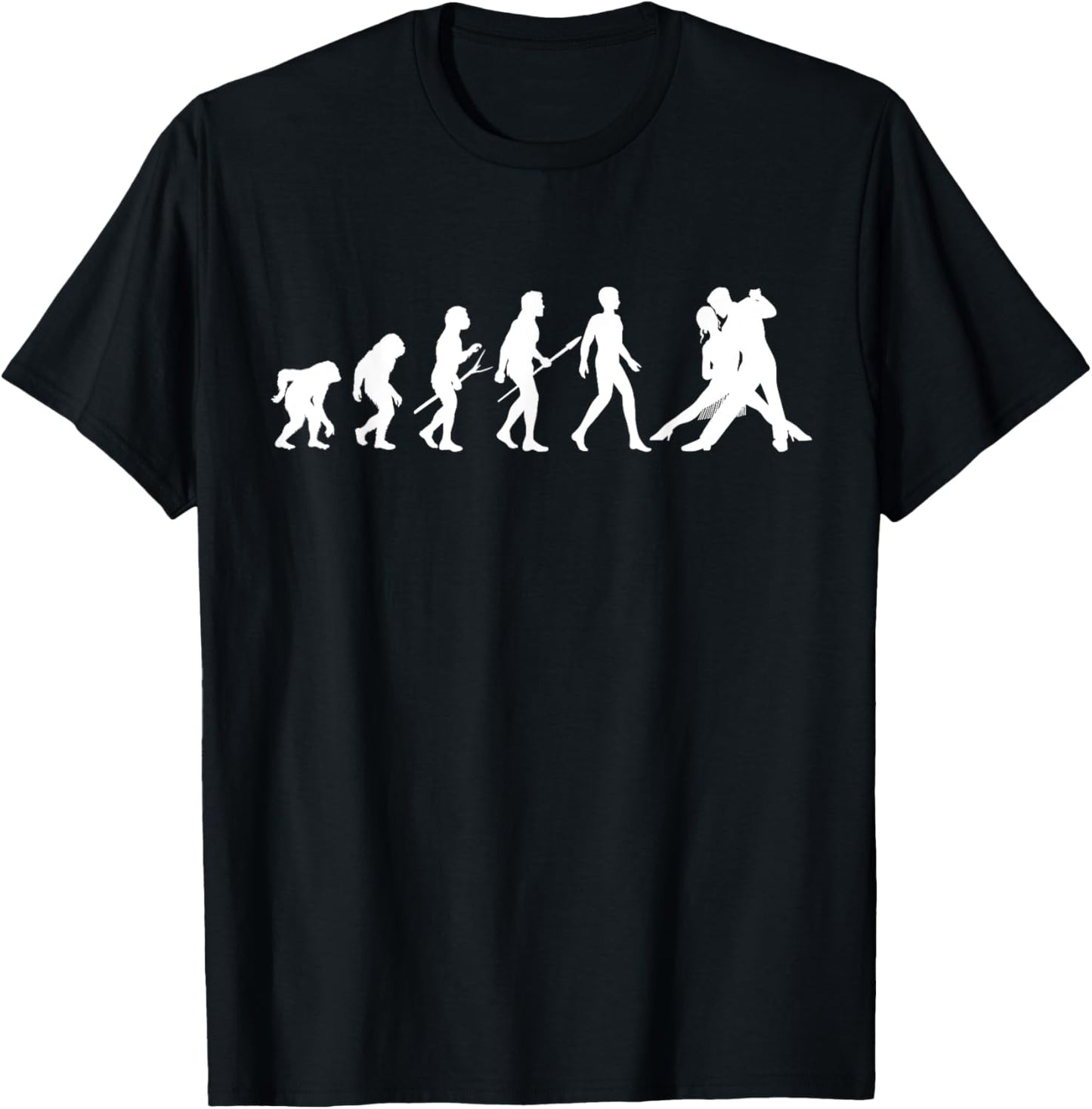 Evolution From Apes to Ballroom Dancing T-Shirt - T-Shirt | Black