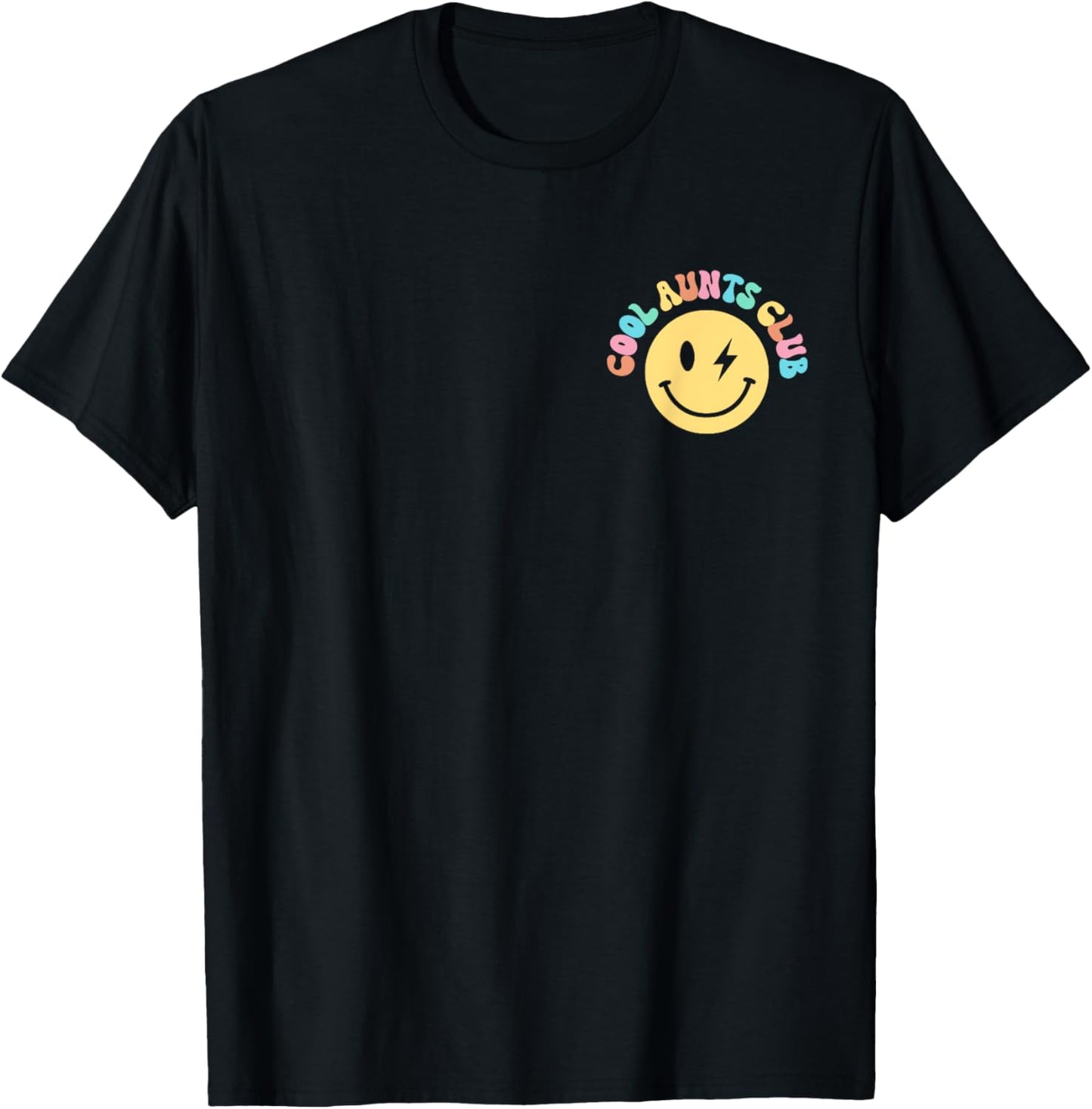Cool Aunts Club Smile Face Auntie Family Matching Women Girl T-Shirt - T-Shirt | Black
