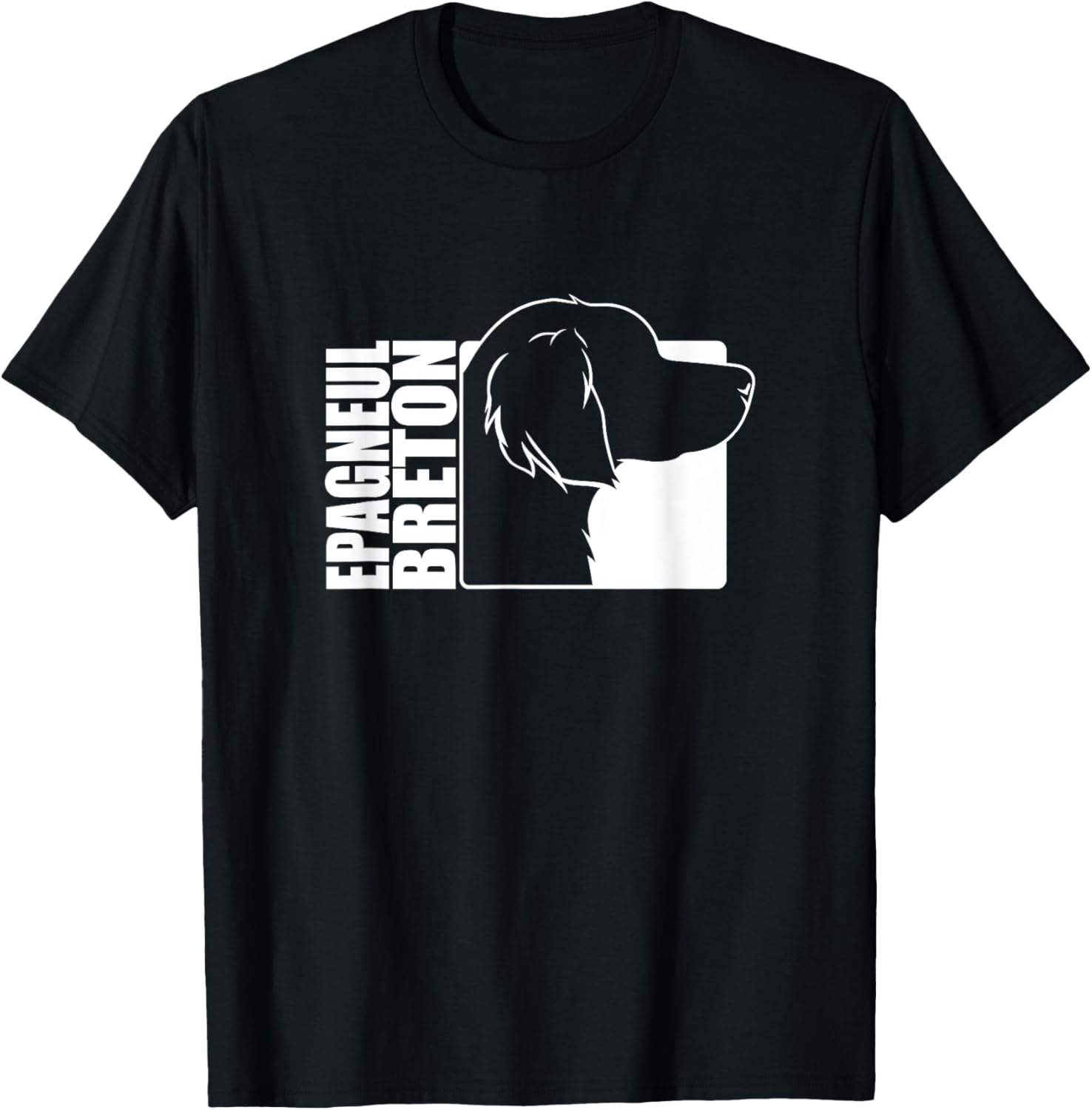 Funny proud Epagneul Breton profile dog mom hunting dog T-Shirt - T-Shirt | Black