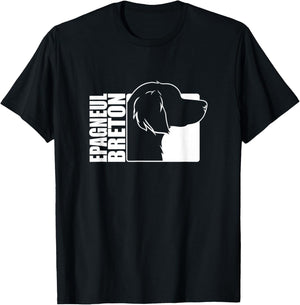 Funny proud Epagneul Breton profile dog mom hunting dog T-Shirt - T-Shirt | Black