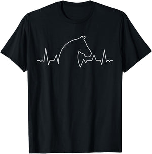 Heartbeat Horse Horseback Riding T-Shirt - T-Shirt | Black