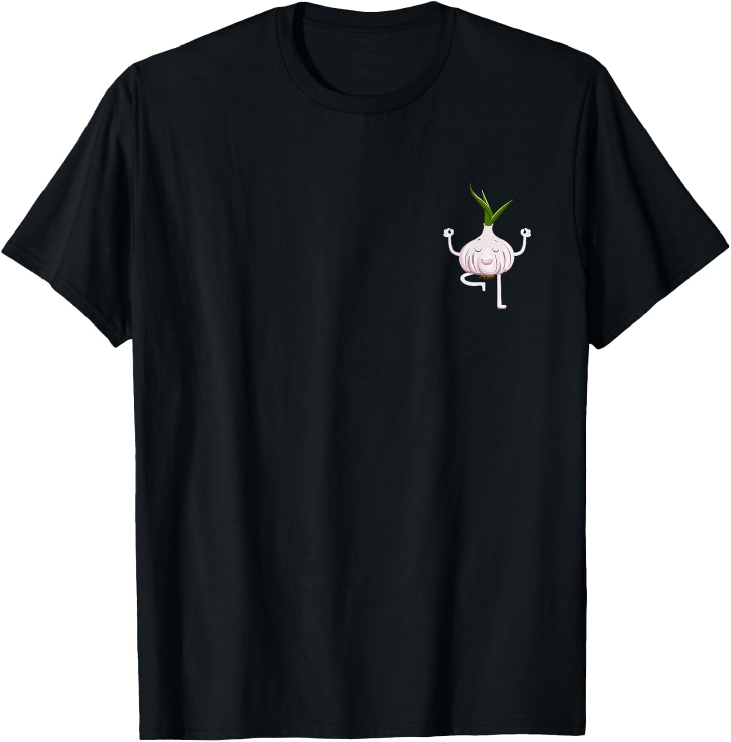 Yoga Fitness Instructor Garlic Lover Vegetable Farmer T-Shirt - T-Shirt | Black