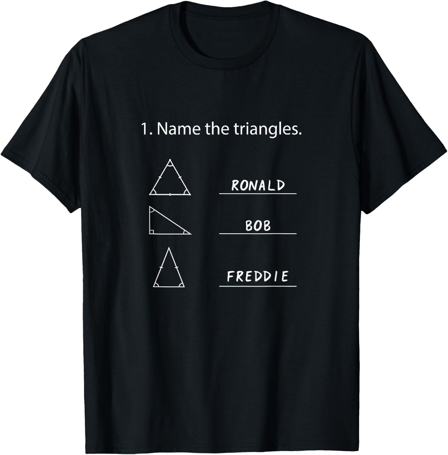 Name The Triangles Funny Geometry For Kids T-Shirt - T-Shirt | Black