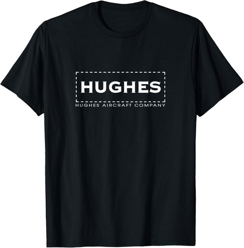 Fox3 Aerotique Vintage Hughes Historical Aircraft Logo Pilot - -Adults, Black, Small, Short Sleeve, Classic Fit
