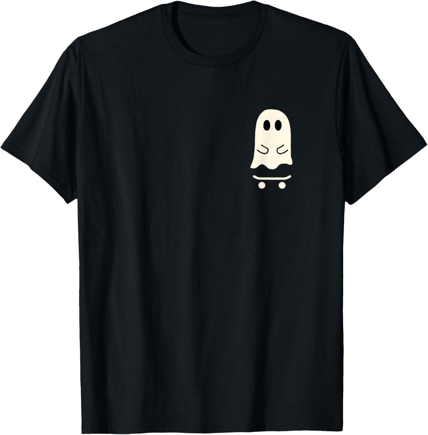 Little Ghost Skateboard Cute Halloween Skater T-Shirt - T-Shirt | Black