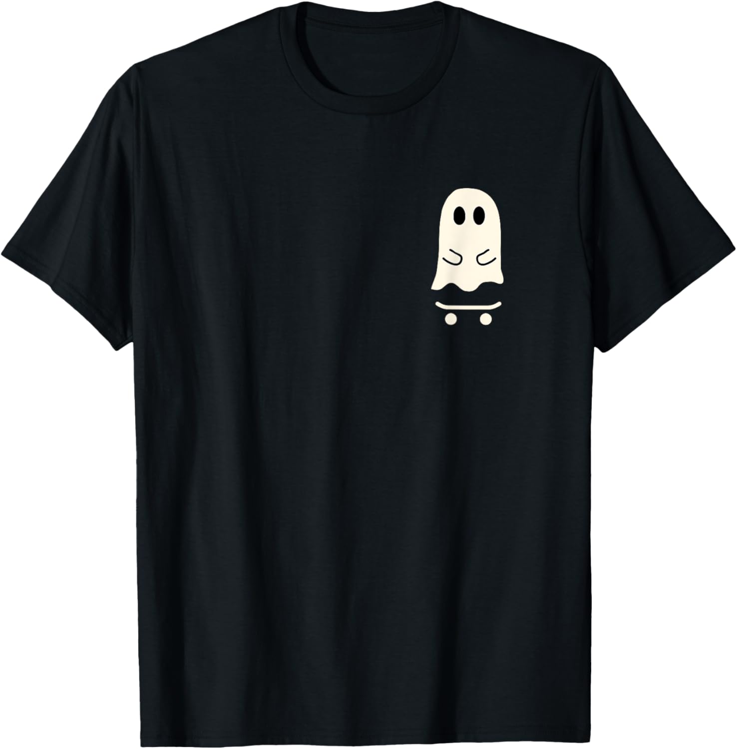 Little Ghost Skateboard Cute Halloween Skater T-Shirt - T-Shirt | Black