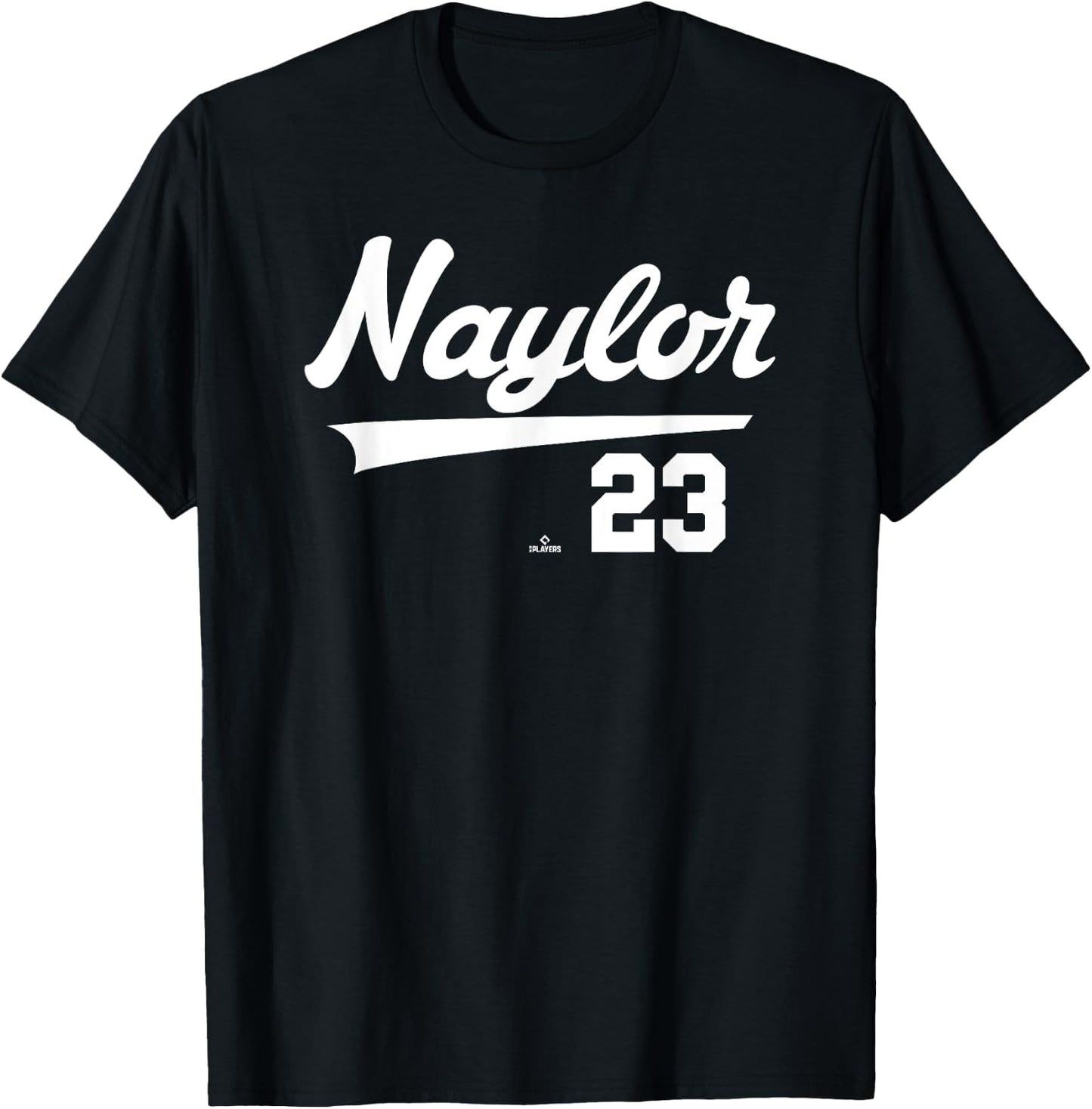 Player Name Swoosh Bo Naylor Cleveland Baseball MLBPA T-Shirt - T-Shirt | Black