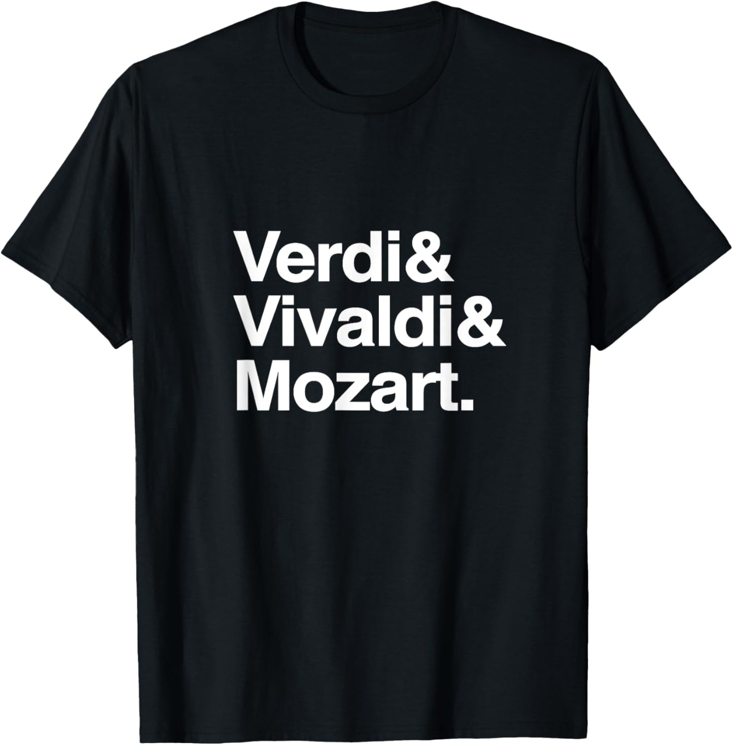 Names of famous Composers: VERDI, VIVALDI, MOZART T-Shirt - T-Shirt | Black