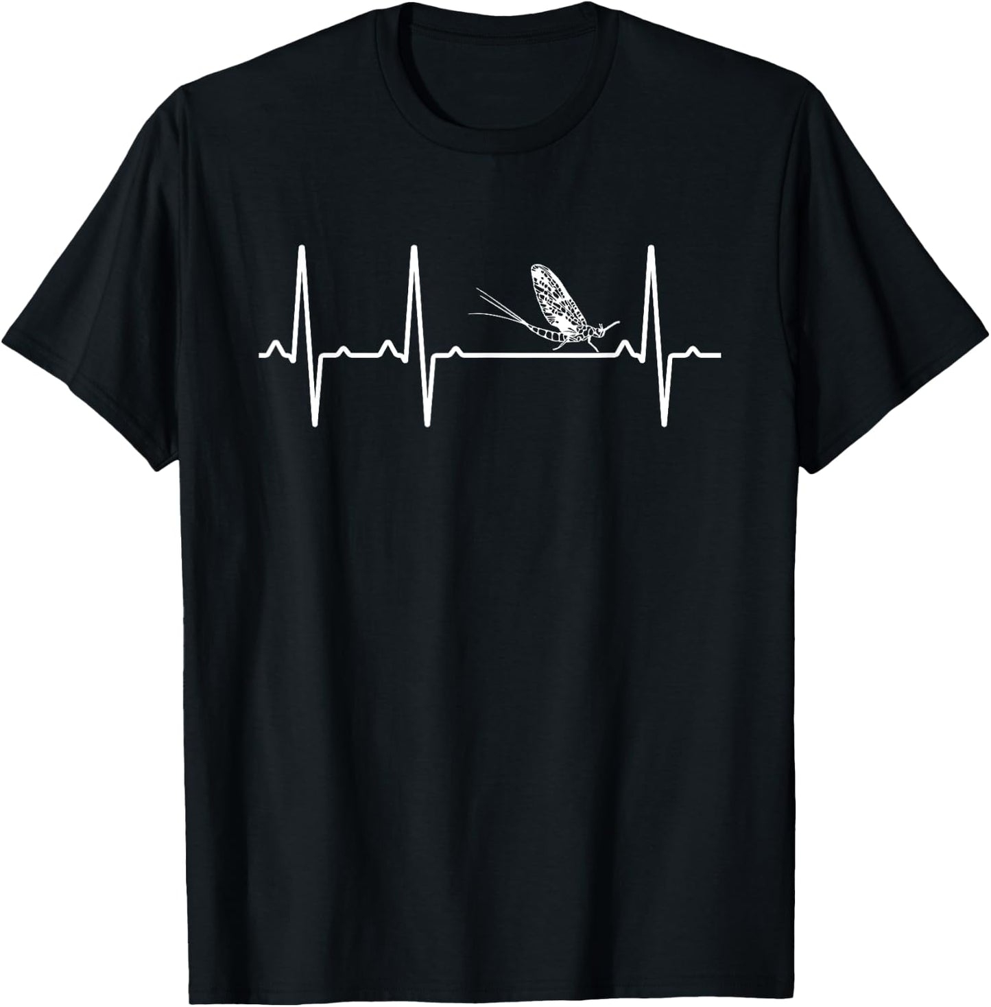 Mayfly Heartbeat Gift Women Insect Nymph Lover T-Shirt - T-Shirt | Black