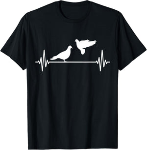 Pigeon Love Pigeons Motif Dovecote Funny T-Shirt - T-Shirt | Black