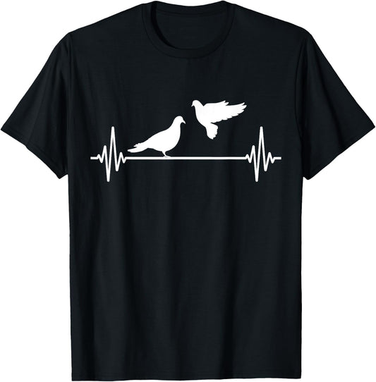 Pigeon Love Pigeons Motif Dovecote Funny T-Shirt - T-Shirt | Black
