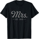 Mrs Est. 2025 Just Married Wedding Wife Matching Mr & Mrs T-Shirt - T-Shirt | Black