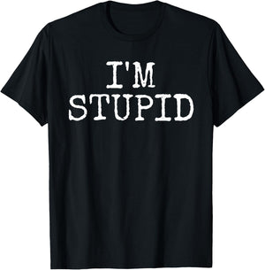 I'm Stupid I'm with Stupid - Funny Couples Gift Shirt T-Shirt - T-Shirt | Black