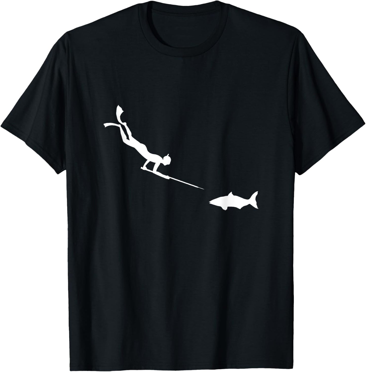 Spearfisher And Fish Underwater Fishing Spearfisher Gift T-Shirt - T-Shirt | Black