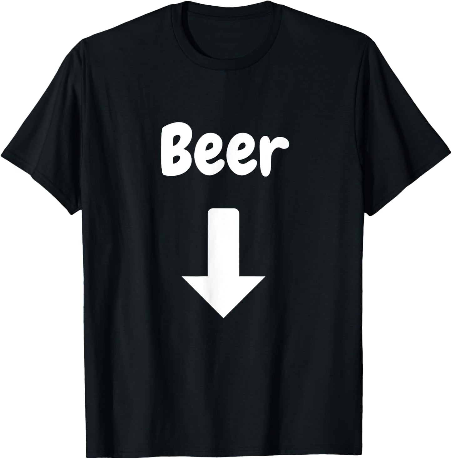 Beer with arrow pointing belly T-Shirt - T-Shirt | Black