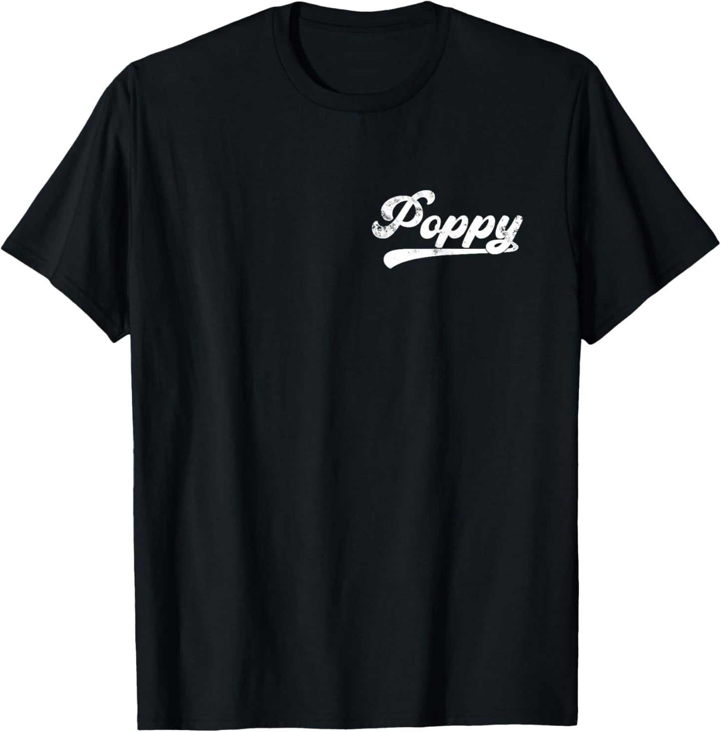 Poppy Vintage Retro Father's Day for Poppy Grandpa T-Shirt - T-Shirt | Black