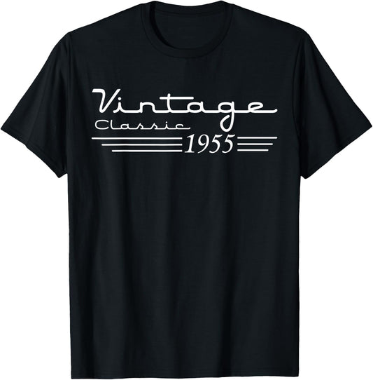 Vintage 70th Birthday Decorations Vintage 1955 70 Years Old T-Shirt - T-Shirt | Black