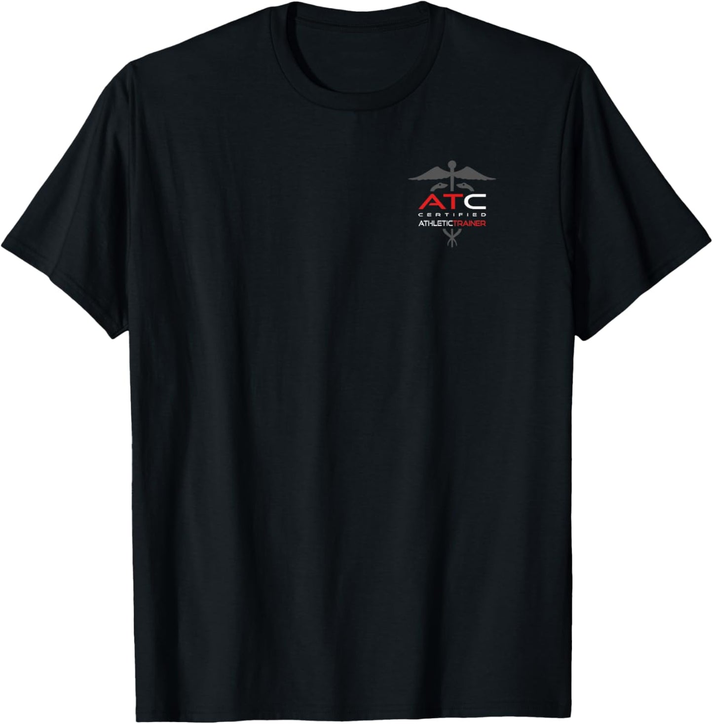 Athletic Trainer - AT - Professional Front/Back AT , Small, Black T-Shirt - T-Shirt | Black