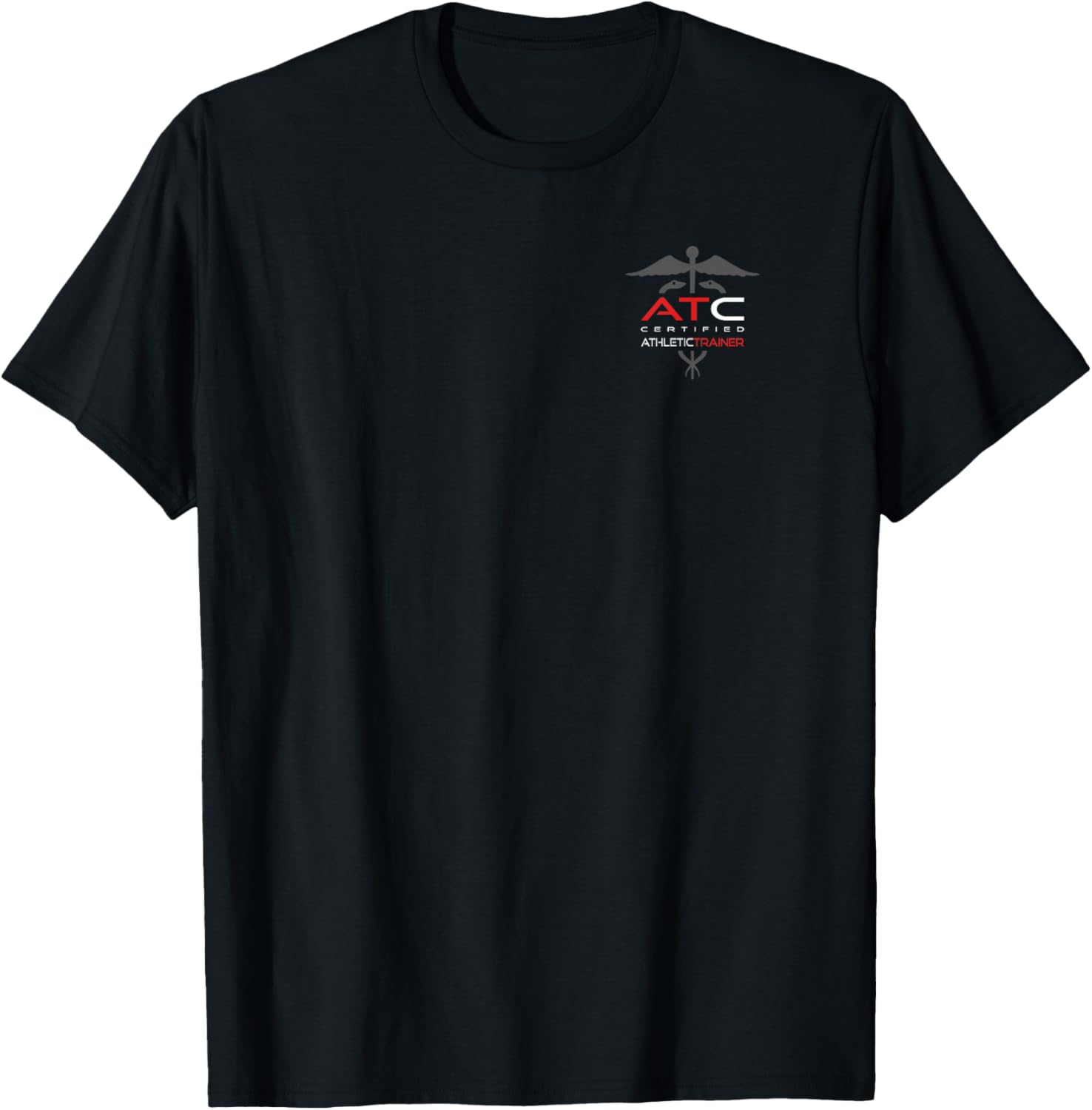 Athletic Trainer - AT - Professional Front/Back AT , Small, Black T-Shirt - T-Shirt | Black