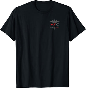 Athletic Trainer - AT - Professional Front/Back AT , Small, Black T-Shirt - T-Shirt | Black