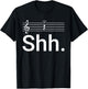 Funny Music Notes Shh Quarter Fermata Teacher Men Women Kids T-Shirt - T-Shirt | Black