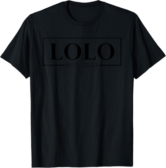 First Time Lolo Gifts New Lolo Expecting Lolo 2023 T-Shirt - T-Shirt | Black