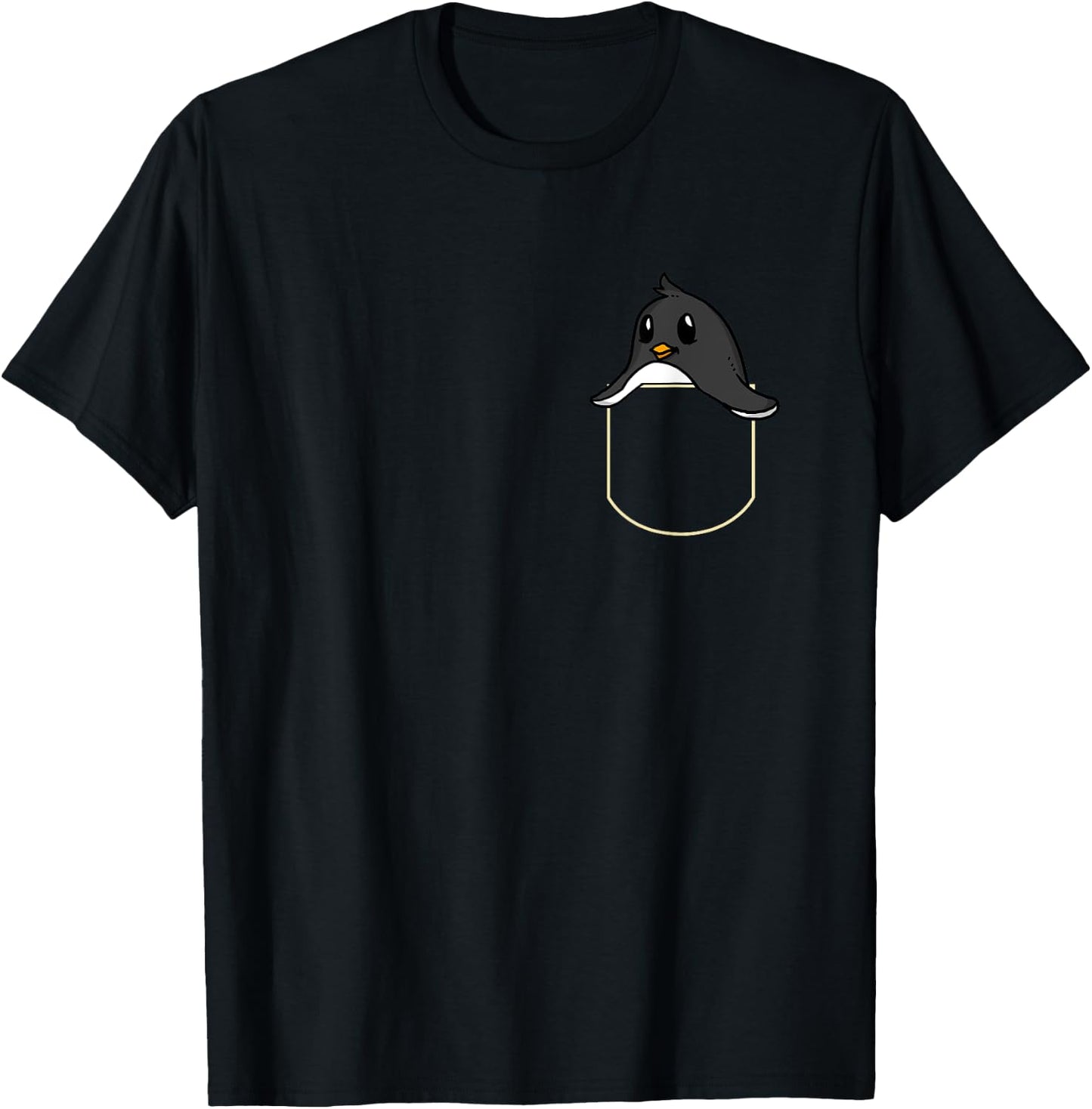 Witzige Pinguin Geschenkidee Funny Penguin In The Chest Pocket Gift Penguin Pocket T-Shirt - T-Shirt | Black