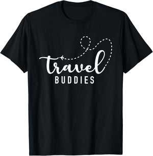 Travel Buddies, Travelers Vacation Adventure , Black, Small T-Shirt - T-Shirt | Black