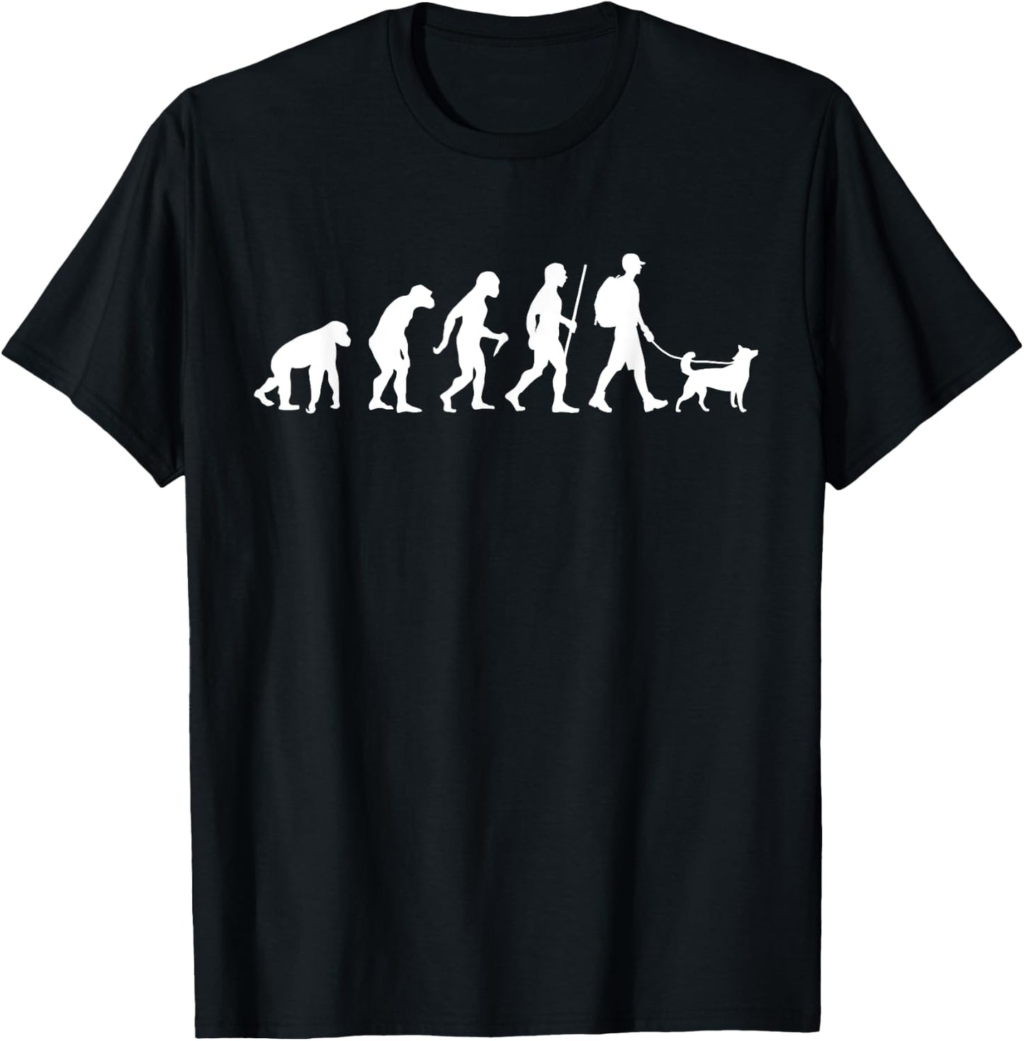 Evolution Of Dog Walking T-Shirt - T-Shirt | Black