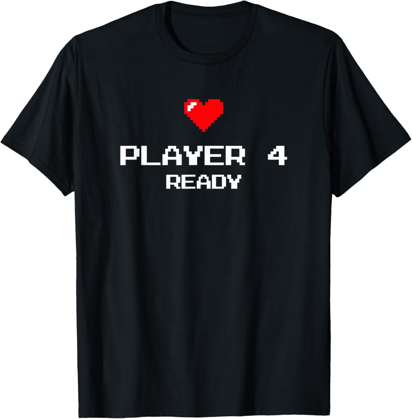 Player 4 Brother Sister - Retro Gaming - Baby Announcement T-Shirt - T-Shirt | Black