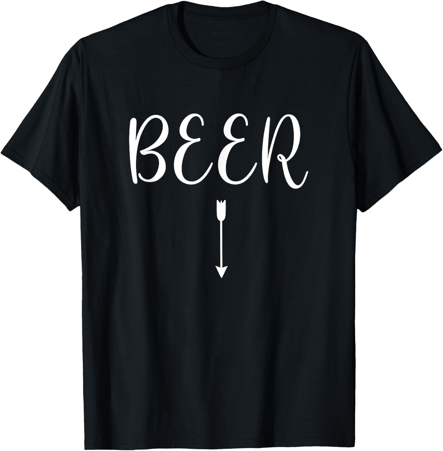 Beer with Arrow Pointing Down Matching Pregnancy T-Shirt - T-Shirt | Black