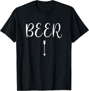Beer with Arrow Pointing Down Matching Pregnancy T-Shirt - T-Shirt | Black