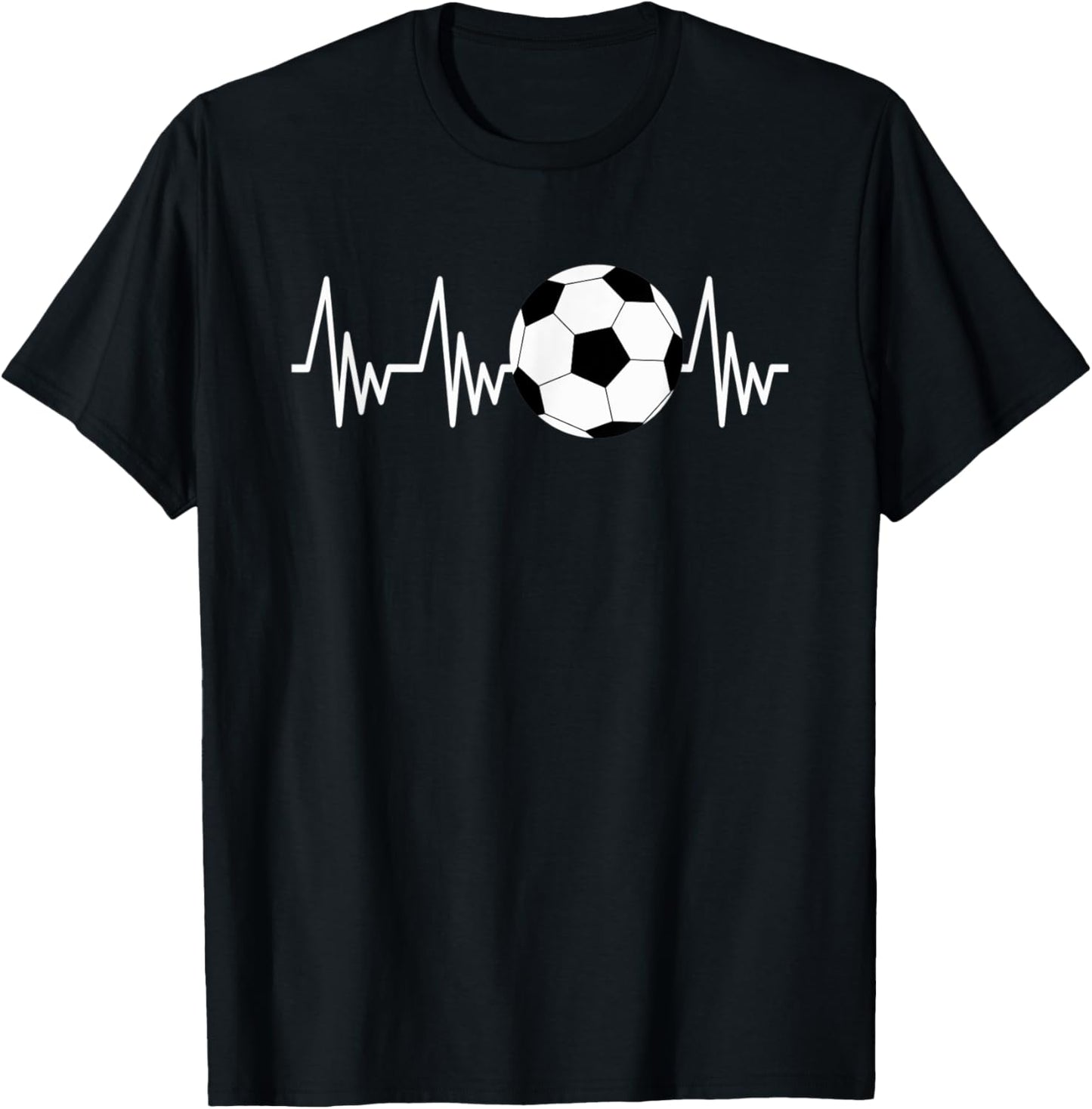 Heartline Sports Football Soccer ball Love Heart Lifeline T-Shirt - T-Shirt | Black