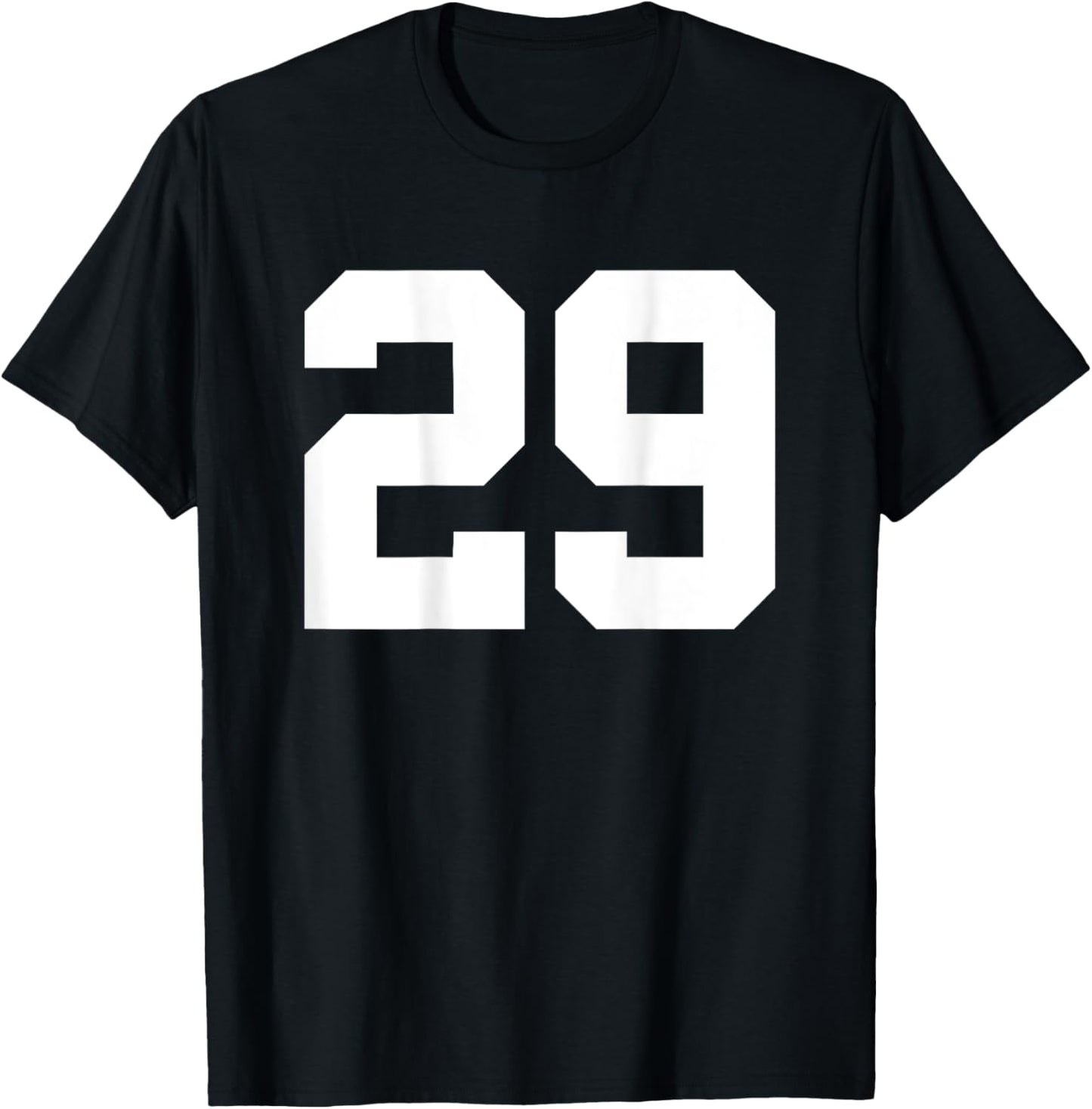 Number 29 (on Back) Sports Team Jersey Number T-Shirt - T-Shirt | Black