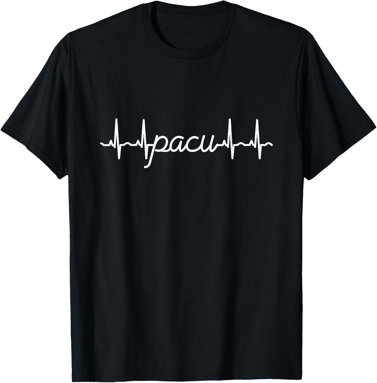 PACU Heart Pulse EKG Nurses Medical White design T-Shirt - T-Shirt | Black