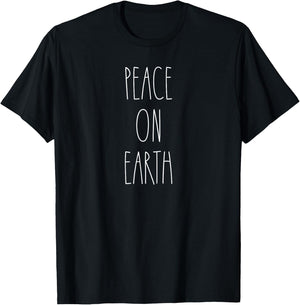 Peace On Earth Matching Family Christmas Pajamas T-Shirt - T-Shirt | Black