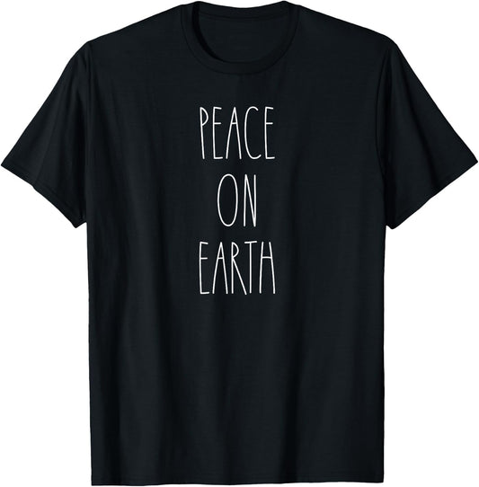 Peace On Earth Matching Family Christmas Pajamas T-Shirt - T-Shirt | Black