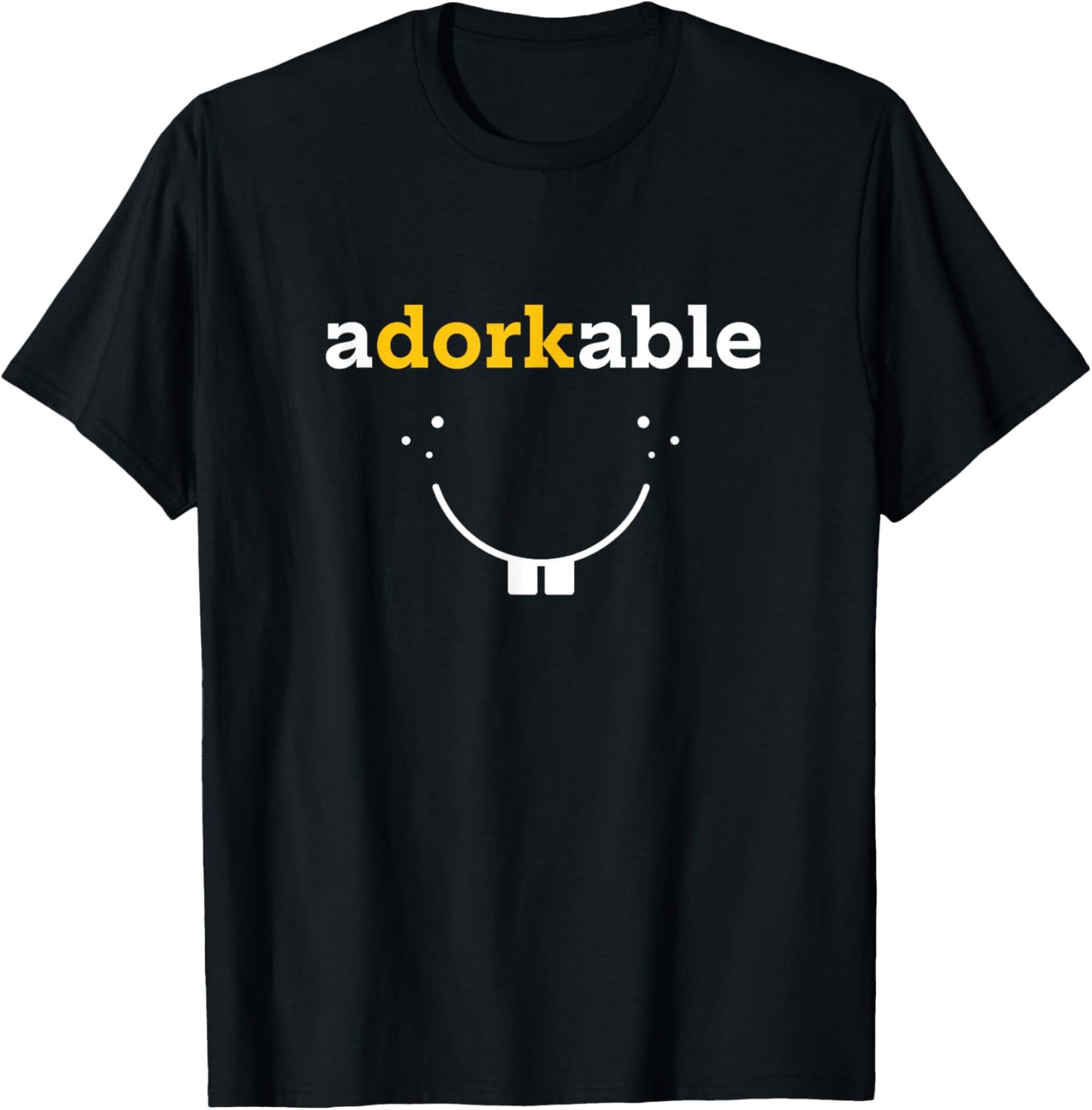Nerdy Humor Shirt - Adorkable Adorable Dork Smiling Face T-Shirt - T-Shirt | Black