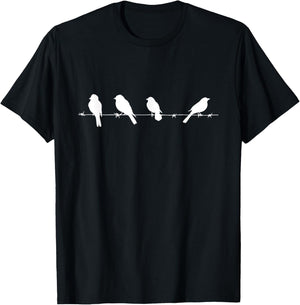 Birds on a Tree, Branch Birding Bird Watchers Gifts T-Shirt - T-Shirt | Black
