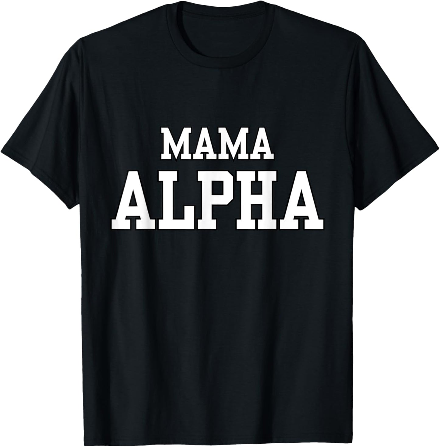Alpha Mama Wolf Matching Family Tribe Wolves Moon Wife Mom T-Shirt - T-Shirt | Black